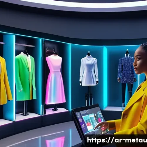 Home 30 메타버스에서의 가상 스토어 운영하기 - **Prompt 1: "A visually stunning, futuristic virtual fashion boutique in a vibrant metaverse setting...